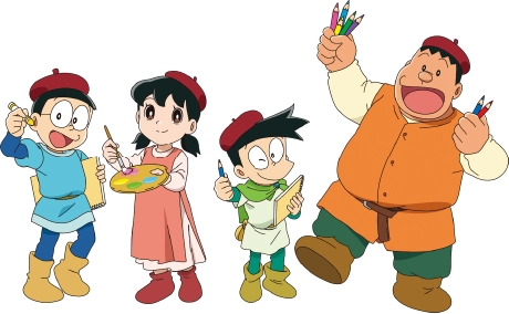 しずか・のび太・スネ夫・ジャイアンのイラスト