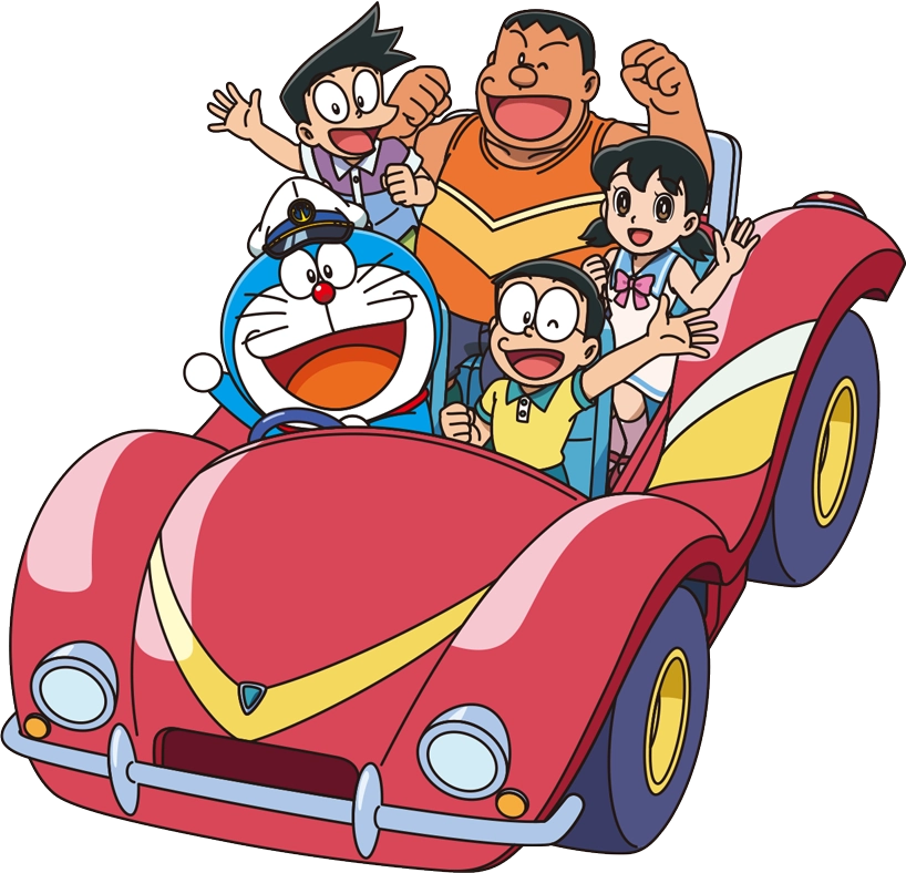 バギーに乗ったみんなのイラスト