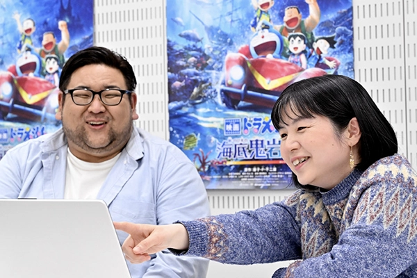 作品タイトル・テーマは違えど　制作の上で共通事項がある両監督　対談風景